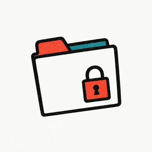 A closed folder with a small lock, standing for a record only your organization can see.