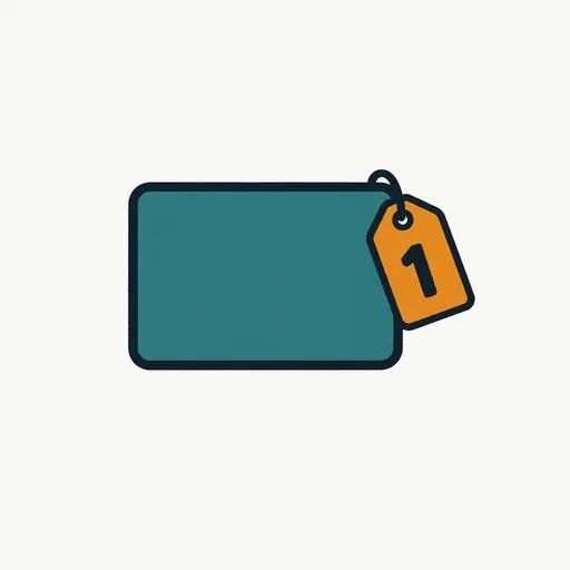 A single card with a tag marked 1, standing for a card that works for one purchase.