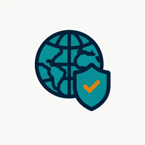 A globe with a shield: an international body.