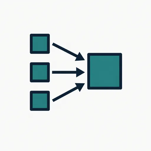 Three blocks joining into one.