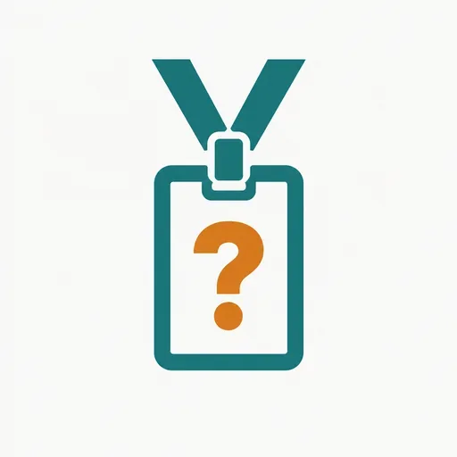 A blank name badge with a question mark: the agent that does not say what it is.