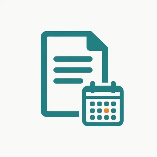 A document with a calendar badge marking one day: the terms, and the date they were last touched.