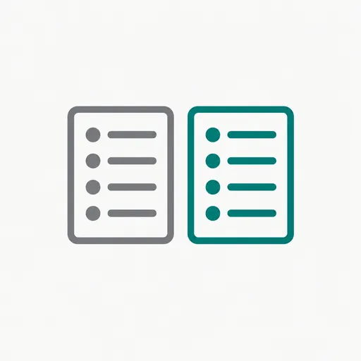 Two lists facing each other.