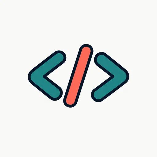 Code brackets: drawing made of code.