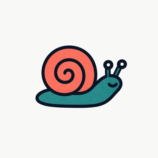 A slow snail: slow on purpose.