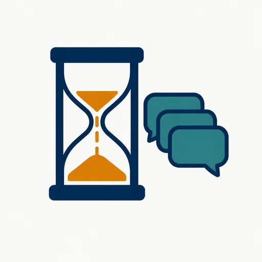 An hourglass beside waiting bubbles: attention is the bottleneck.