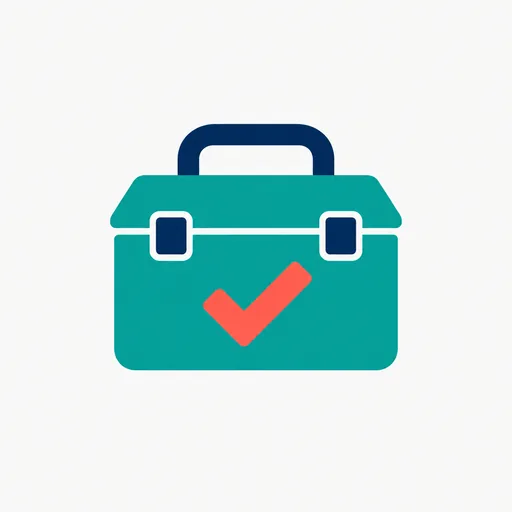 A toolbox with a checkmark.