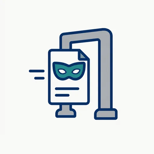 A masked page passing through a gate.