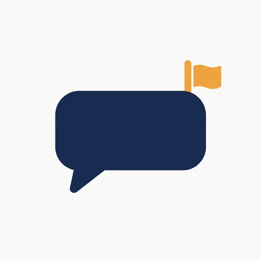 A chat bubble with a small flag.