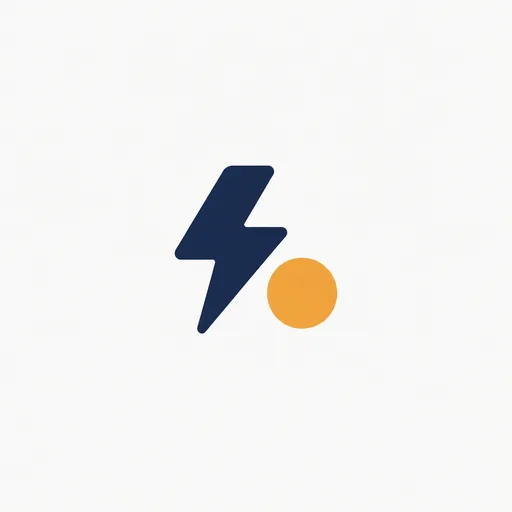 A lightning bolt beside a small coin.