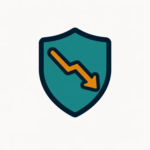 A shield with a falling line: less data taken.