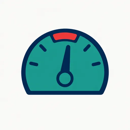 A gauge with a red zone: a hard threshold.