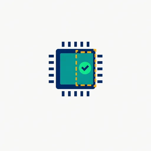 A seal with a dashed border around part of a chip.
