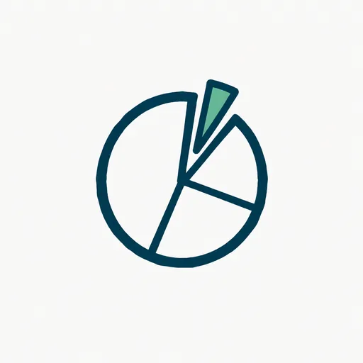 A pie chart with one thin slice pulled out and filled in.