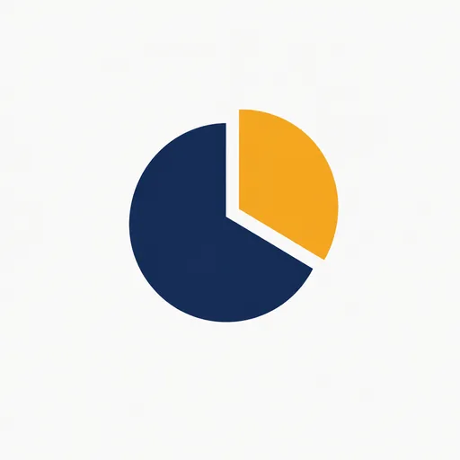 A pie chart with one large amber slice pulled out.