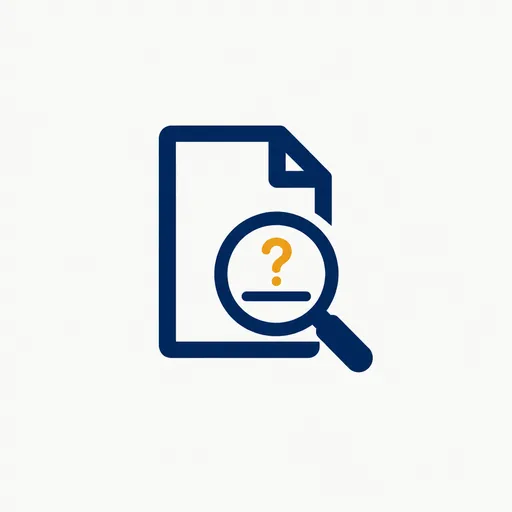 A document with a magnifying glass over a blank name.
