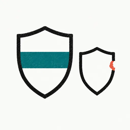 Two shields side by side, a large clean one and a smaller one with a single small notch: the frontier models stayed clean but for one case.