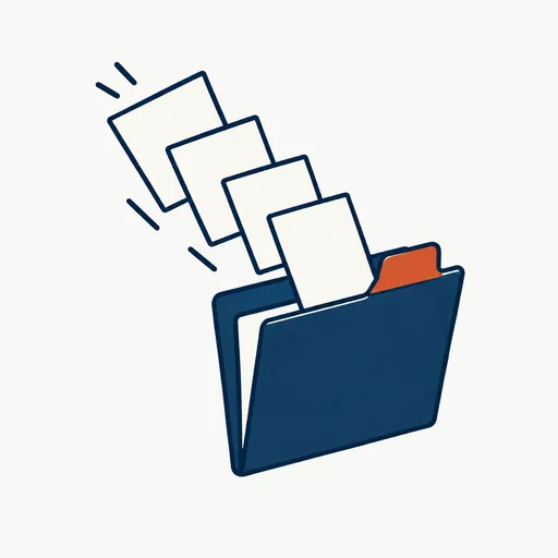 Four loose pages gathered into one folder: scattered rules consolidated.