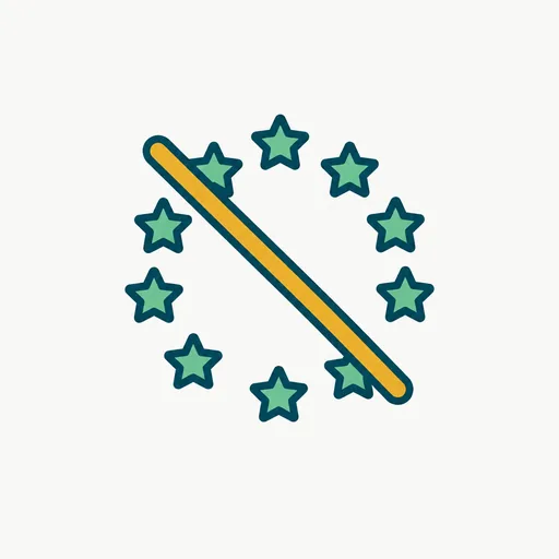 A ring of stars crossed out: not sold in the EU.