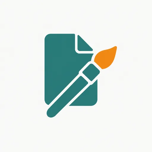 A paintbrush beside a document: creative and office apps.