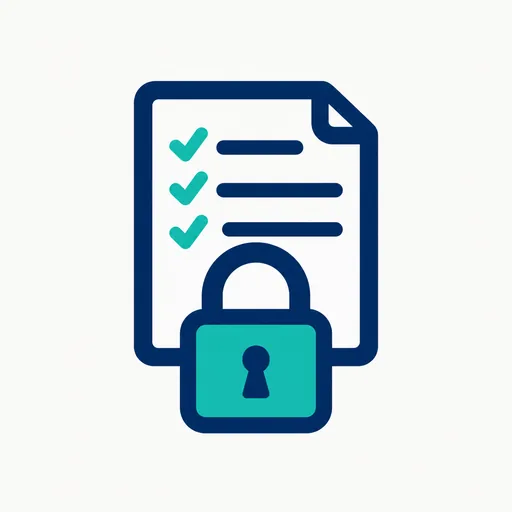 A test sheet with a padlock in front of it.