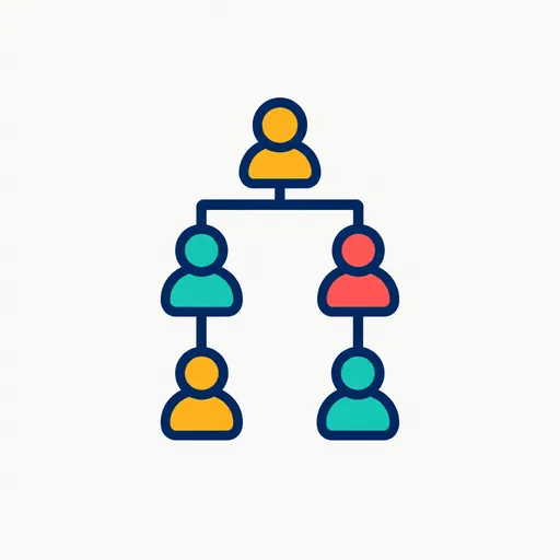 A small org chart of connected figures.