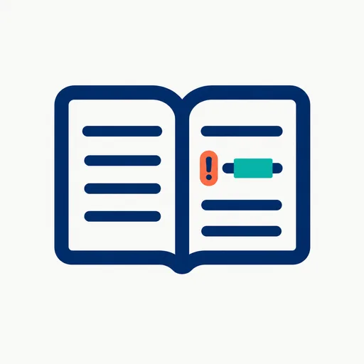 An open book with one line flagged and patched.