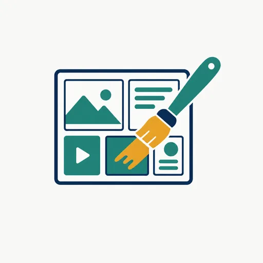 A paintbrush over a layout grid: design it yourself.