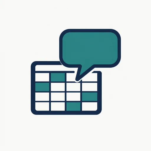 A speech bubble over a spreadsheet: ask a file a question.
