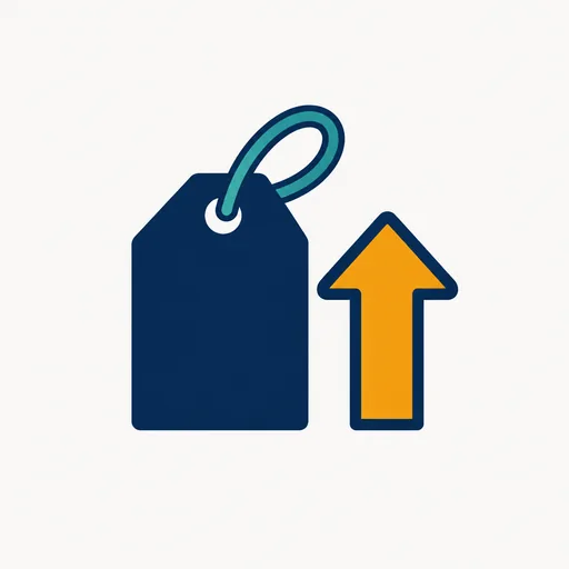 A price tag with an arrow pointing up: entry prices moved.