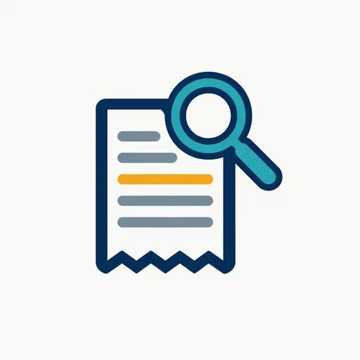 A magnifier over a receipt: claims you can check.