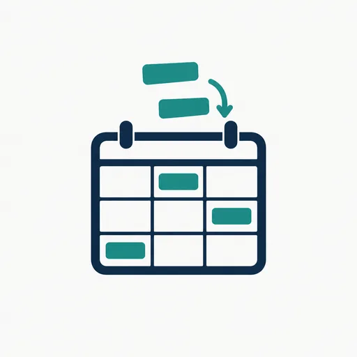 Task blocks dropping into a calendar: scheduling for you.