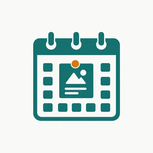 A calendar with a post card on it: the job is the whole calendar.
