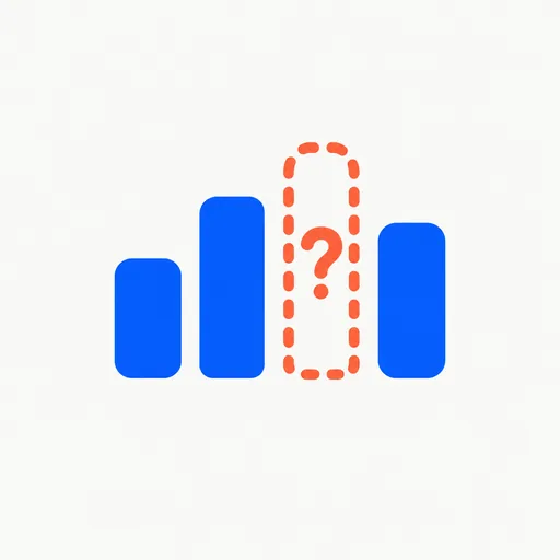 Four bars, one drawn as a dashed outline with a question mark.