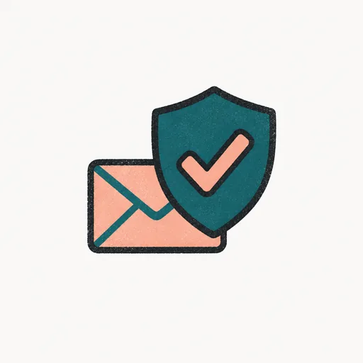 A shield with a check mark over an envelope, standing for the approved Gmail connection.
