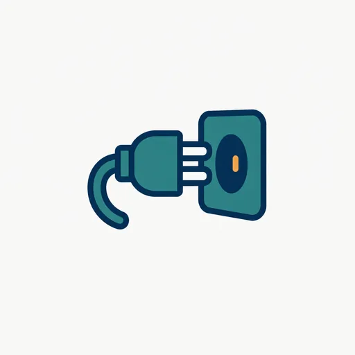 A plug going into a socket: one connection address.