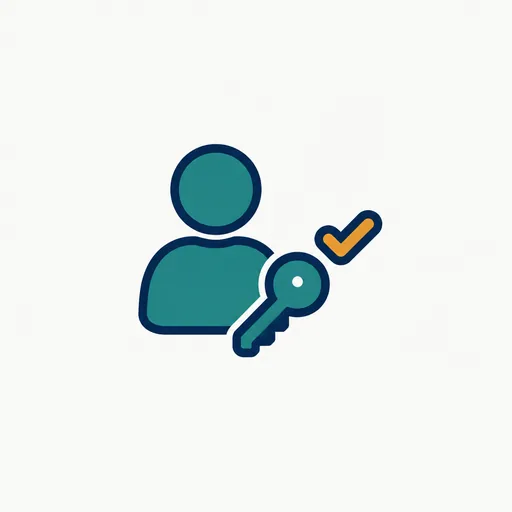 A person beside a key with a check mark: signing in as yourself.