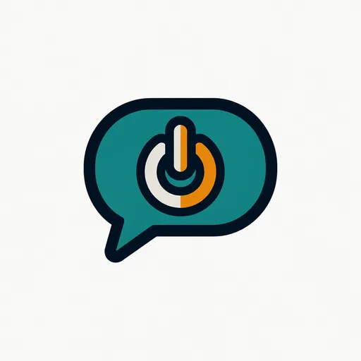 A chat bubble with a power symbol: the app could shut.