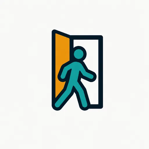 A person walking through a door: the CEO left for Disney.