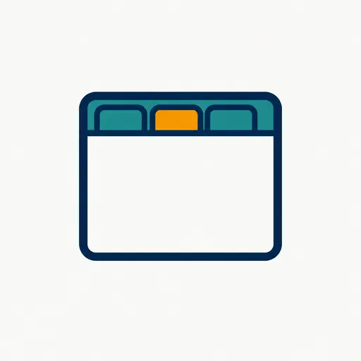 A browser with one tab lit: your tabs.
