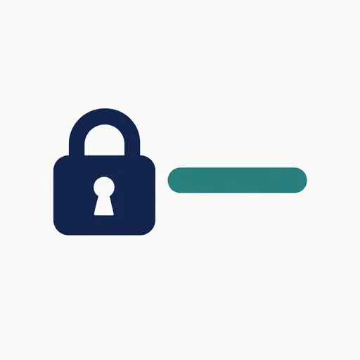 A padlock beside a level bar.