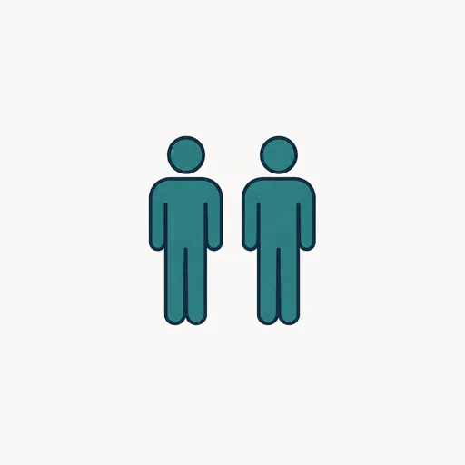 Two small figures standing side by side.
