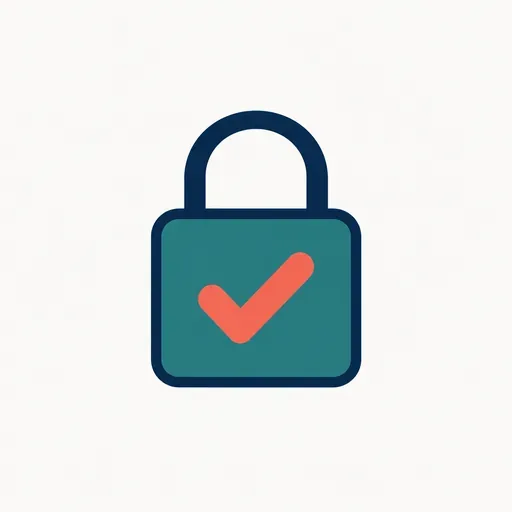A padlock with a check mark on it: a proof a machine has verified.