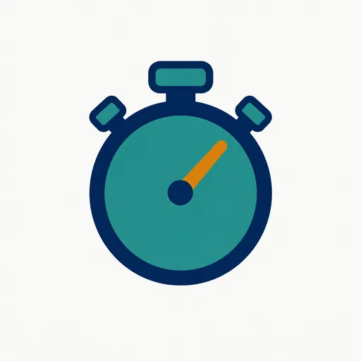 A stopwatch with an amber hand near the start of the dial.