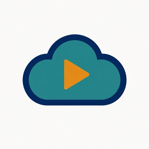 A cloud with an amber play button.