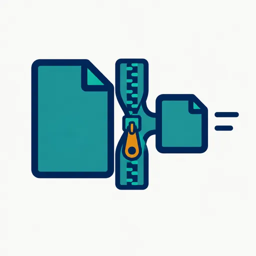 A document squeezed through a zipper into a smaller one.