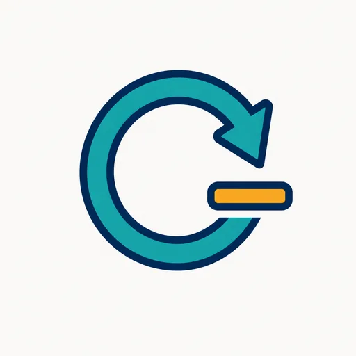 A circular arrow stopped by a barrier.