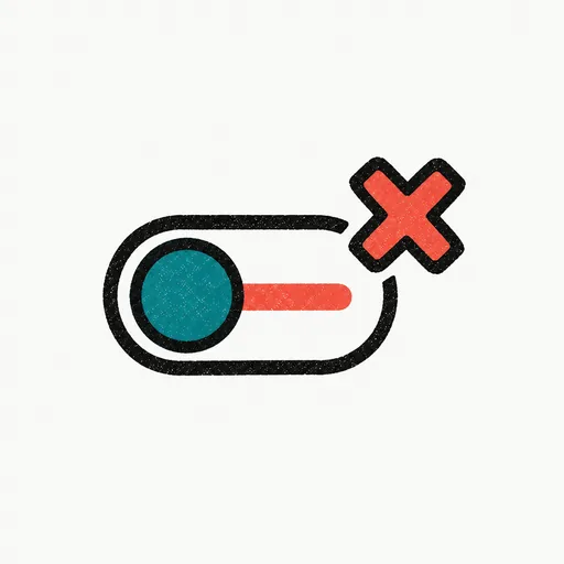 A settings toggle with a cross over it: the local-only option is removed.