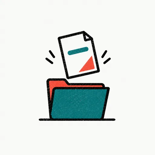 A closed folder with one sheet floating out of it: only the needed file is copied.