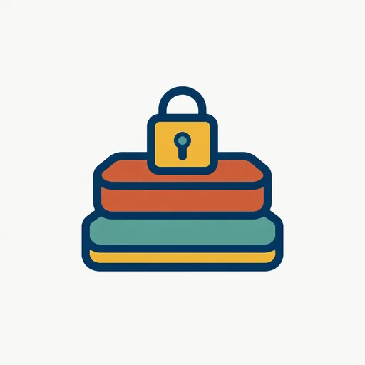 Two stacked tiers with a lock on the top one: plan-gated features.